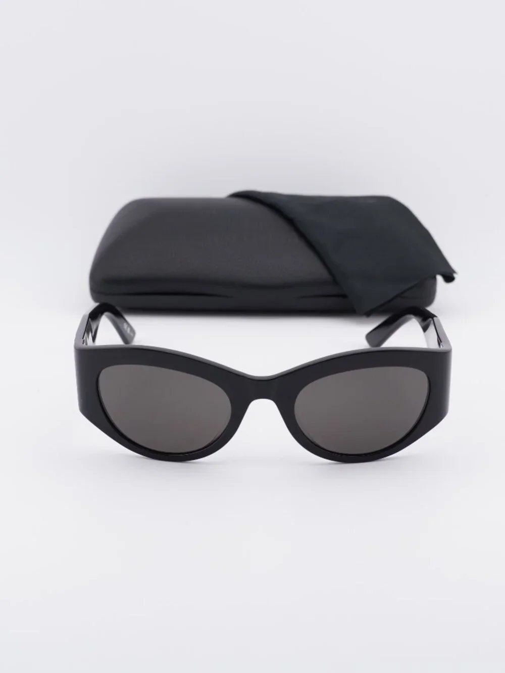 Balenciaga BB0330SK 001 Cat Eye Sunglasses - Black / Grey